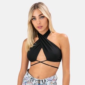 Adika Cross Wrap Halter Top M/L